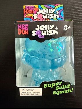NEE DOH Jelly Squish Blue Super Solid Squish Kids Toy